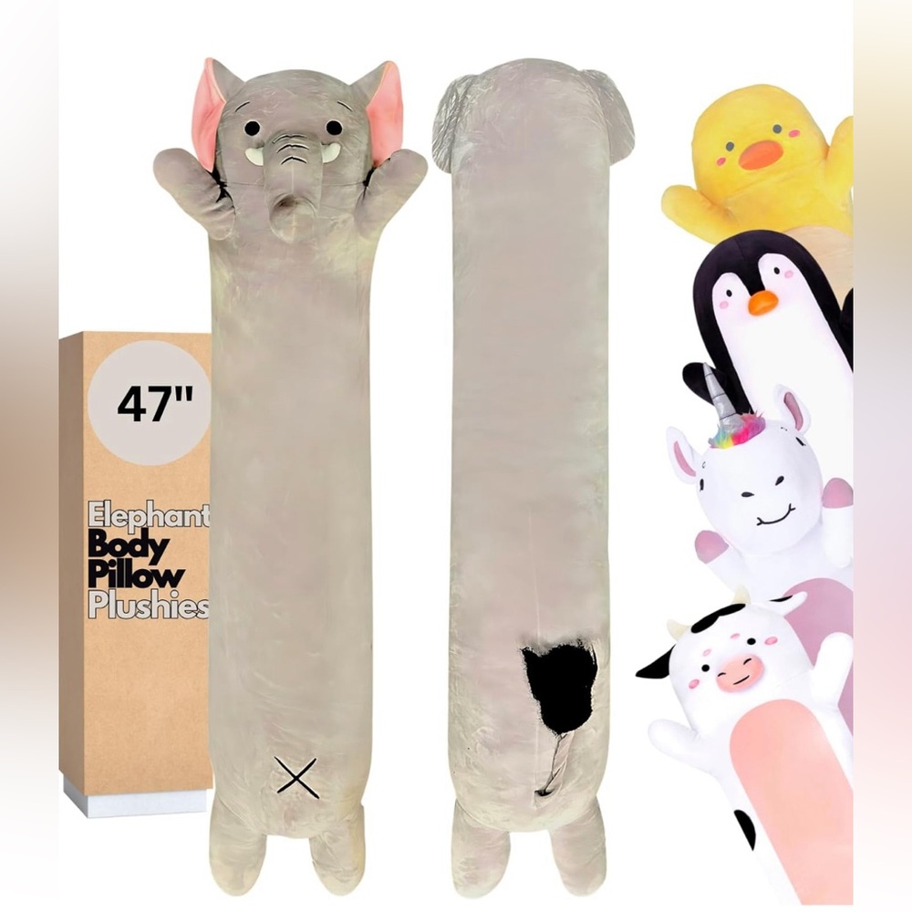 Cuddle Paws Plush Elephant Body Pillow